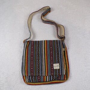 Core Hemp Crossbody Messenger Bag Multicolor